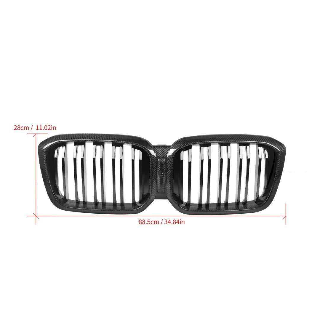 Dual Slat Carbon Fiber Front Grilles - BMW F97 X3M F98 X4M LCI