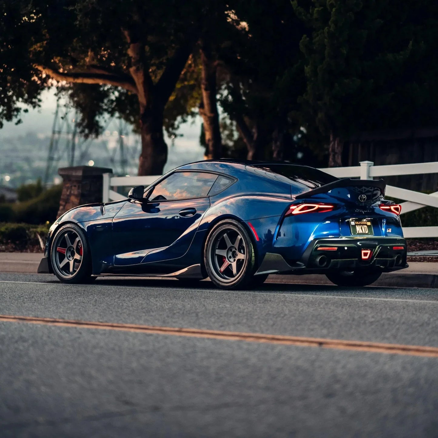 AG Style Carbon Fiber Rear Canard Splitters - Toyota A90 GR Supra