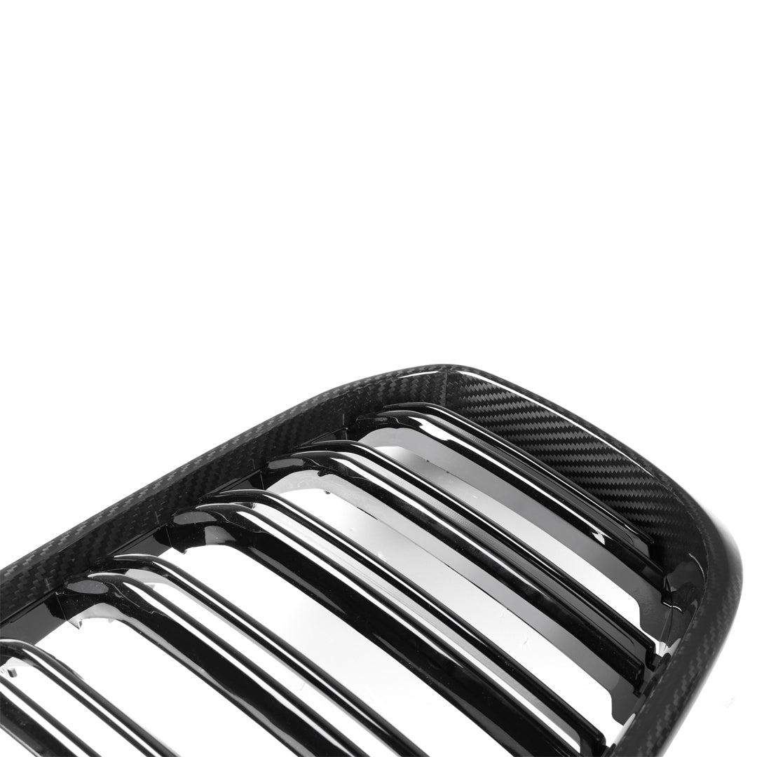 Dual Slat Carbon Fiber Front Grilles - BMW F97 X3M F98 X4M Pre-LCI