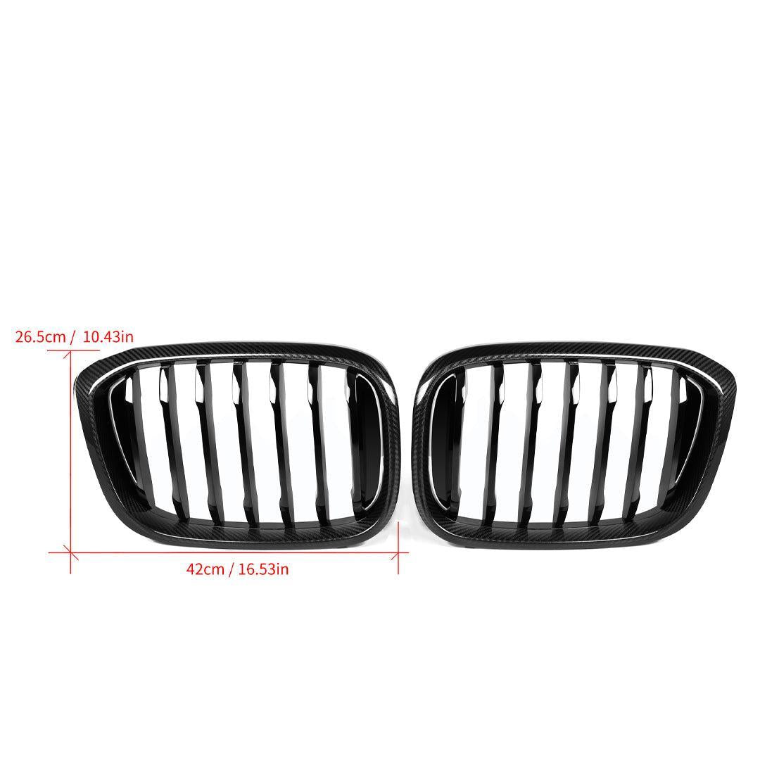 Single Slat Carbon Fiber Front Grilles - BMW F97 X3M F98 X4M Pre-LCI