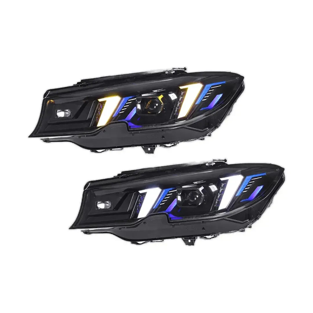 Snake Eye Style LED Headlight With White/Yellow DRL - BMW G20 3 Series