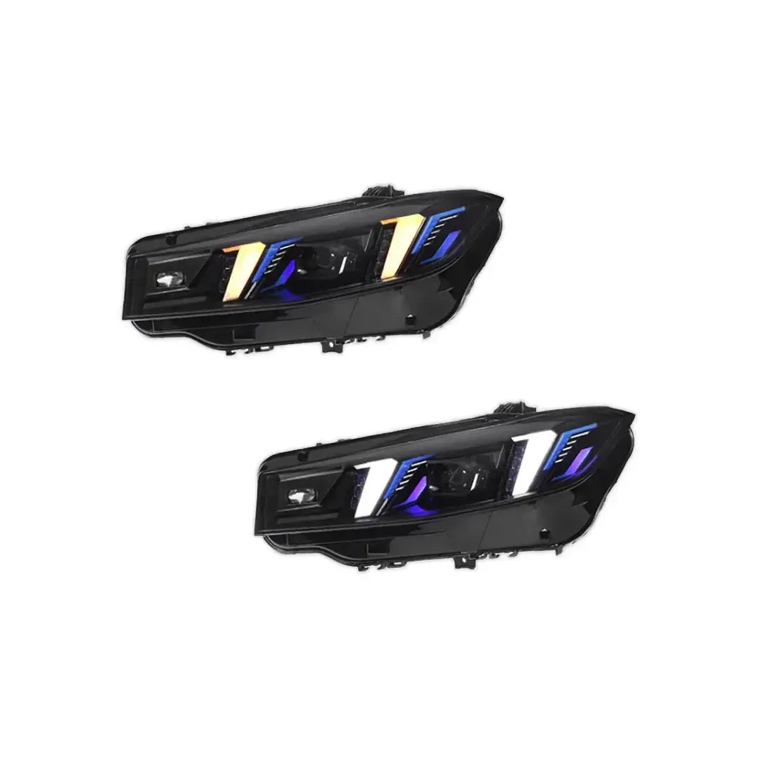 Snake Eye Style LED Headlight With White/Yellow DRL - BMW G20 3 Series