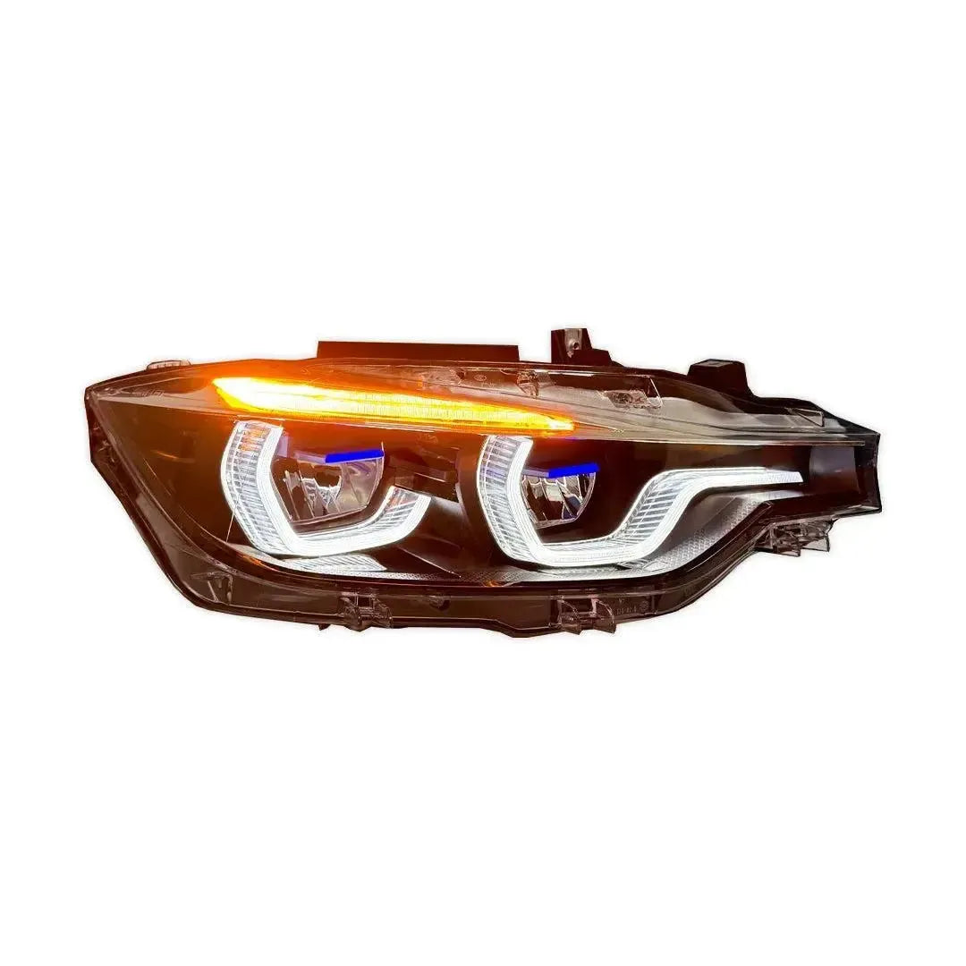 LCI Ikon Style LED Headlights with White/Yellow DRL - BMW F30 3 Series