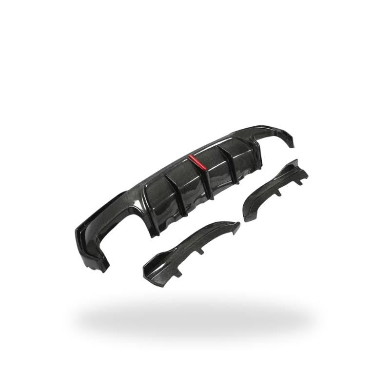 KB Style Carbon Fiber Rear Diffuser with Brake Light - BMW G22 4 Series