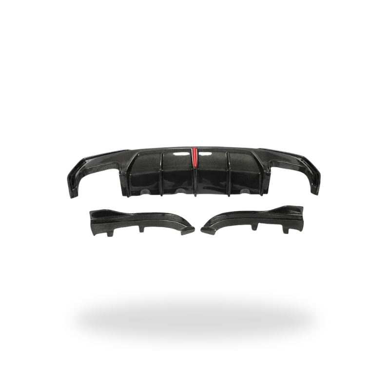 KB Style Carbon Fiber Rear Diffuser with Brake Light - BMW G22 4 Series