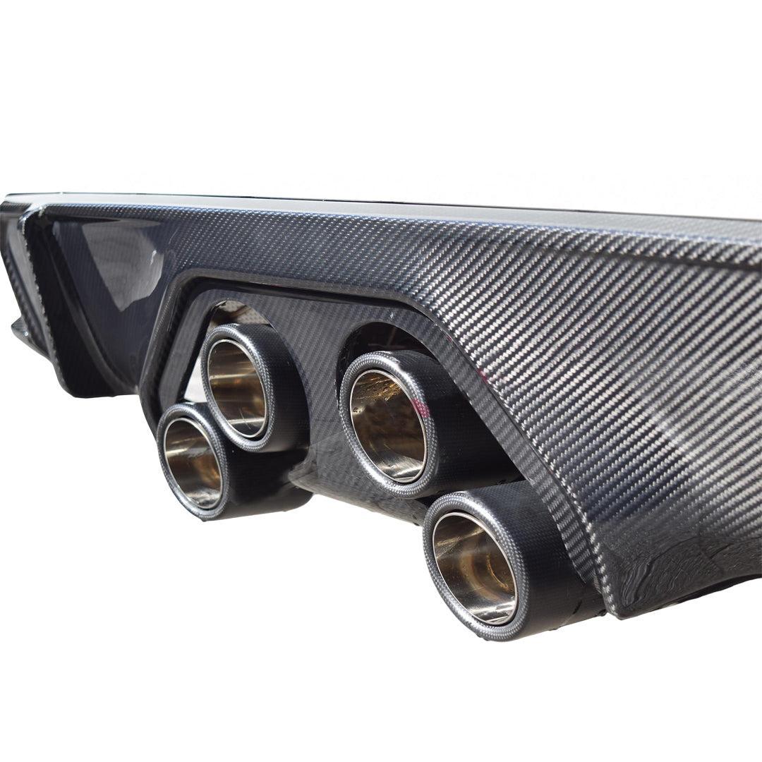 MP Exhaust Style Carbon Fiber Rear Diffuser Center Trim - BMW G80 M3 & G82/G83 M4