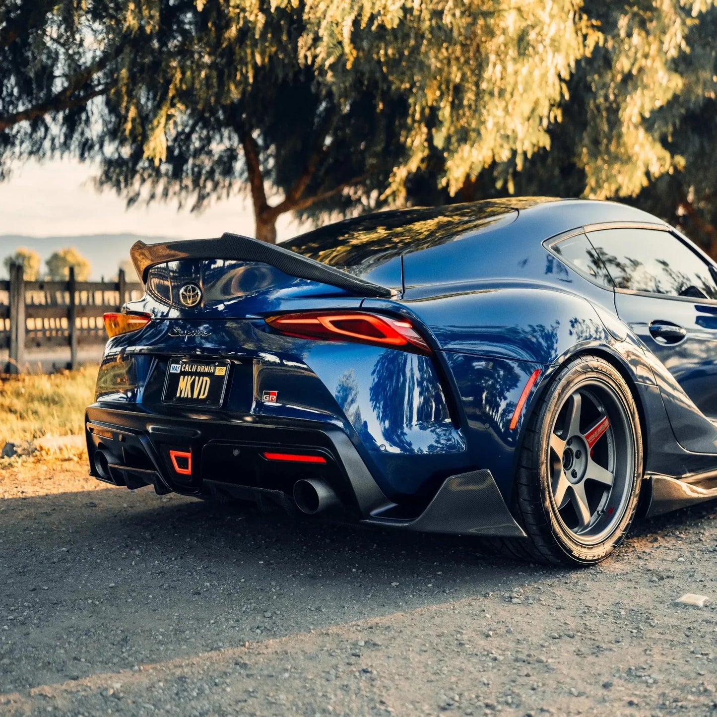 AG Style Carbon Fiber Rear Canard Splitters - Toyota A90 GR Supra