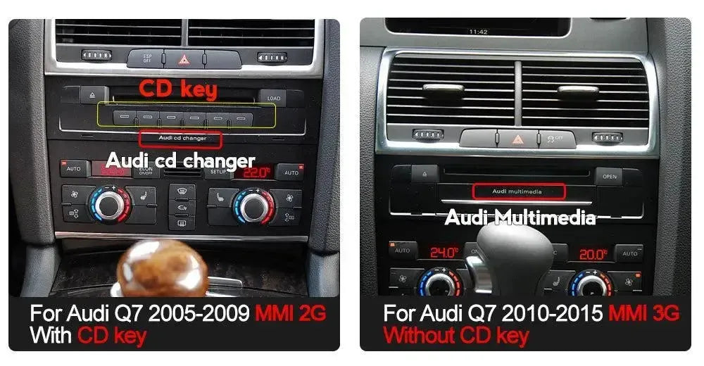 Apple CarPlay & Android Auto Android Screen Upgrade – 2005- 2015 Audi Q7