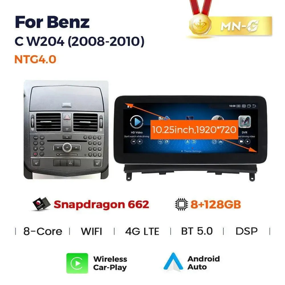 Apple CarPlay & Android Auto Android Screen Upgrade - Mercedes Benz C Class W204/S204