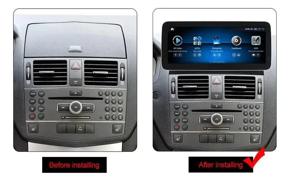 Apple CarPlay & Android Auto Android Screen Upgrade - Mercedes Benz C Class W204/S204