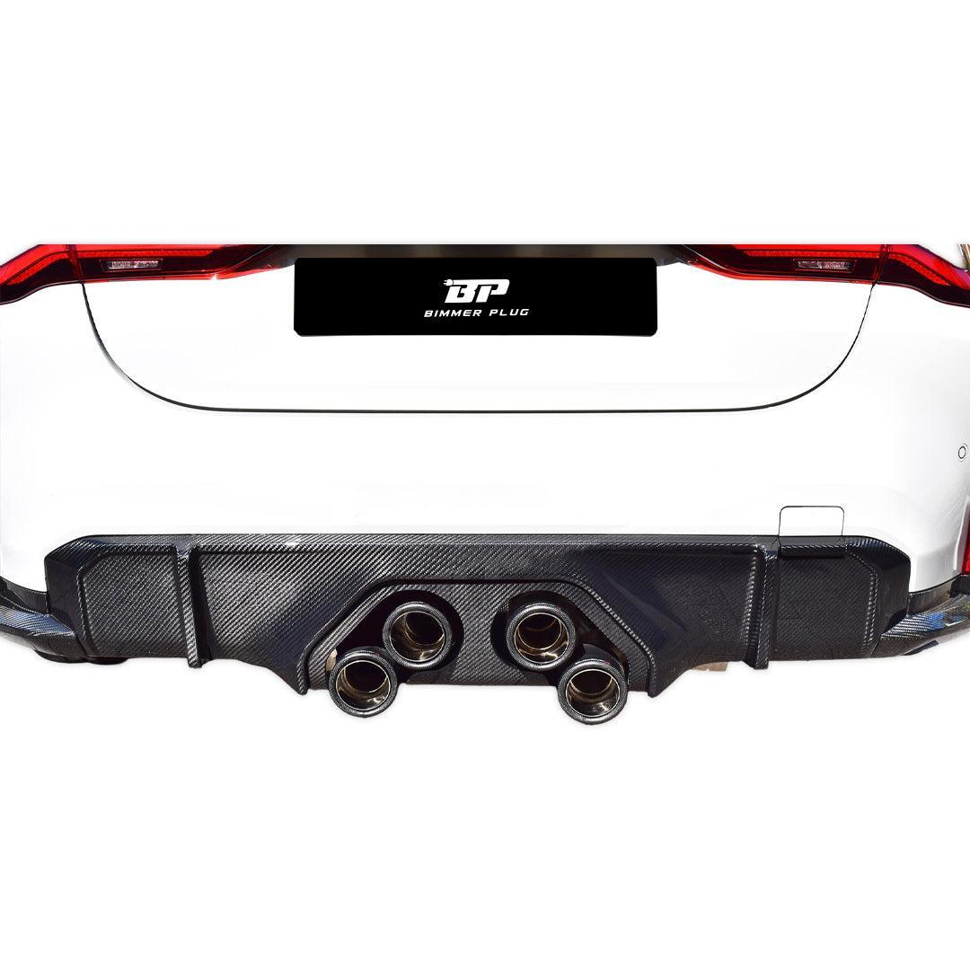 MP Exhaust Style Carbon Fiber Rear Diffuser Center Trim - BMW G80 M3 & G82/G83 M4