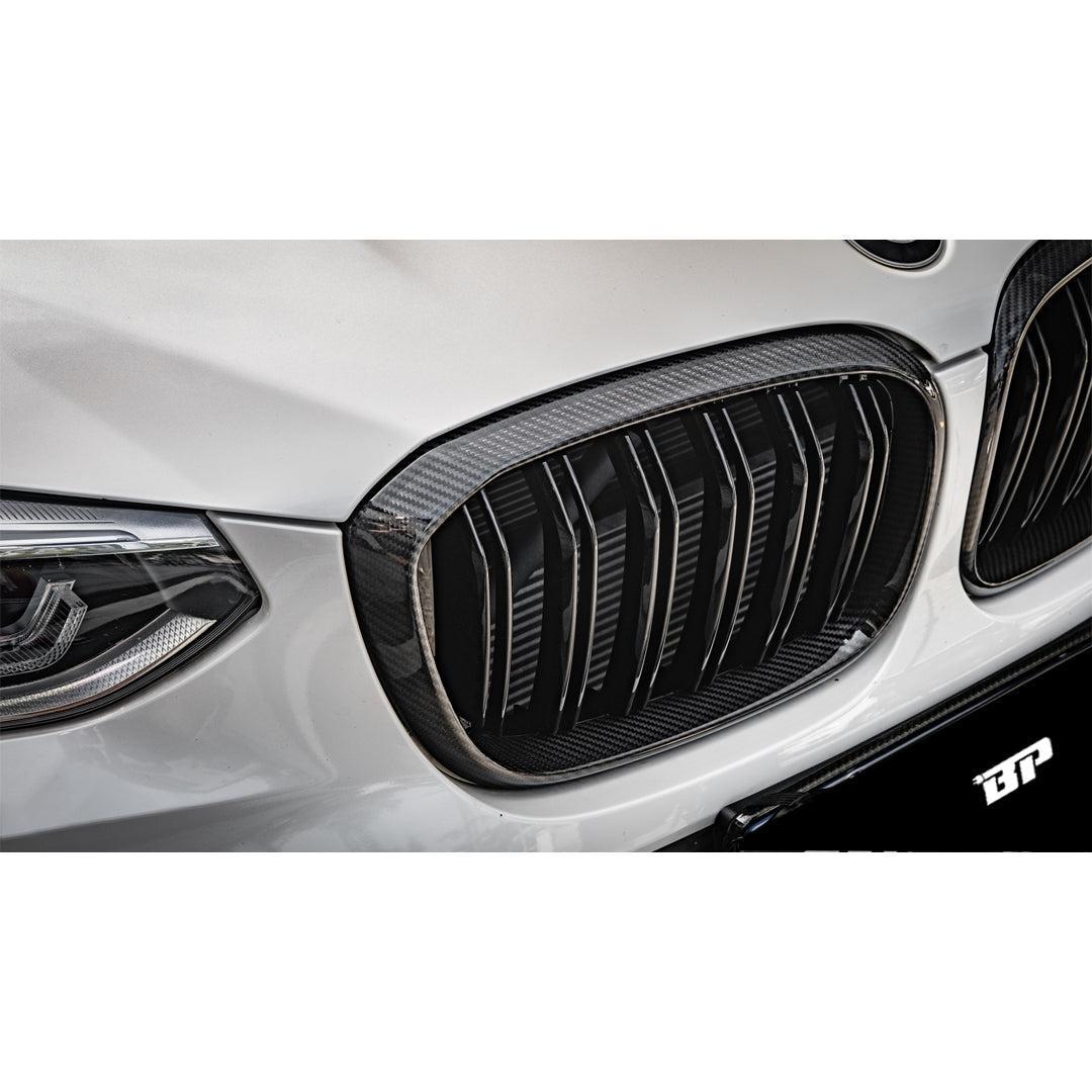 Dual Slat Carbon Fiber Front Grilles - BMW F97 X3M F98 X4M Pre-LCI