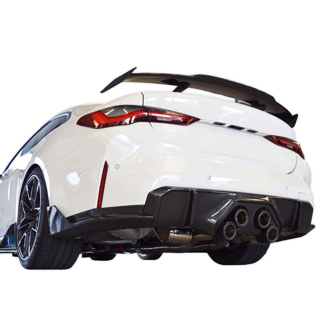 MP Exhaust Style Carbon Fiber Rear Diffuser Center Trim - BMW G80 M3 & G82/G83 M4