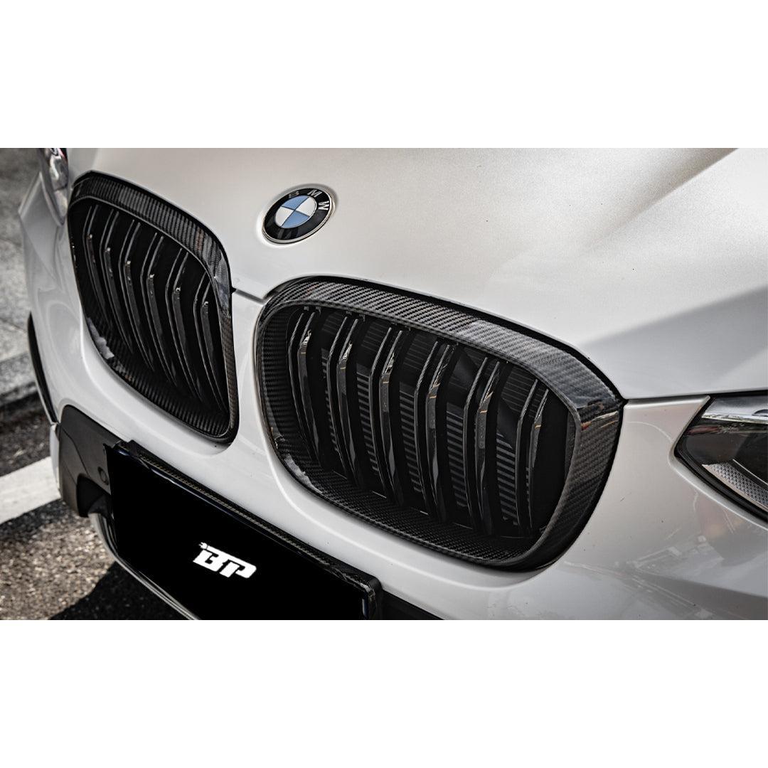 Dual Slat Carbon Fiber Front Grilles - BMW F97 X3M F98 X4M Pre-LCI