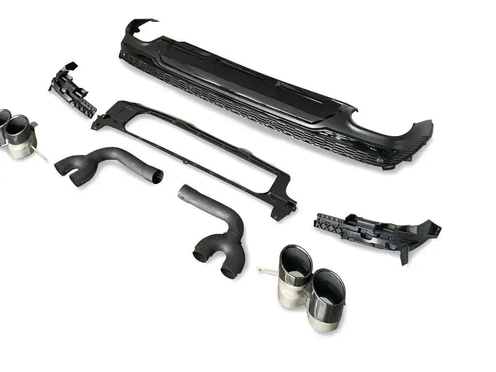 Gloss Black Rear Diffuser w/ Quad Tips - Audi Q7 S Line
