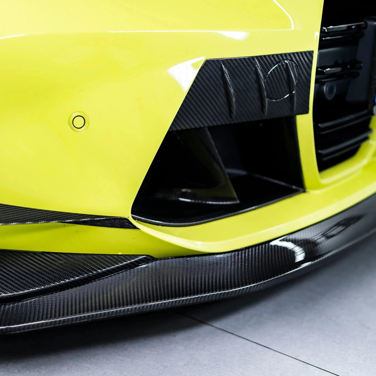 KB Style Dry Carbon Fiber Front Bumper Overlay Trim - BMW G80 M3 & G82/G83 M4
