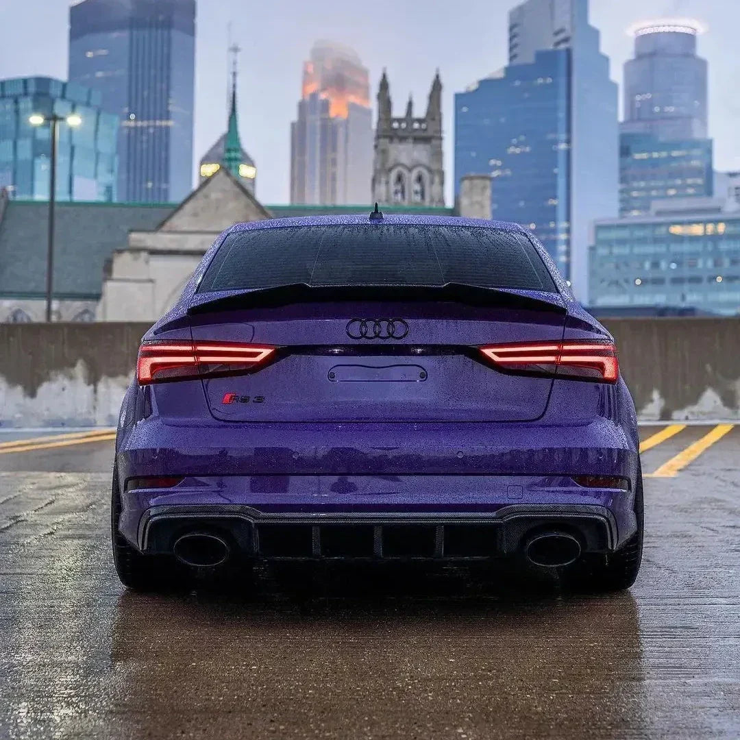 PSM Style High Kick Carbon Fiber Trunk Spoiler - Audi RS3/S3/A3 8V