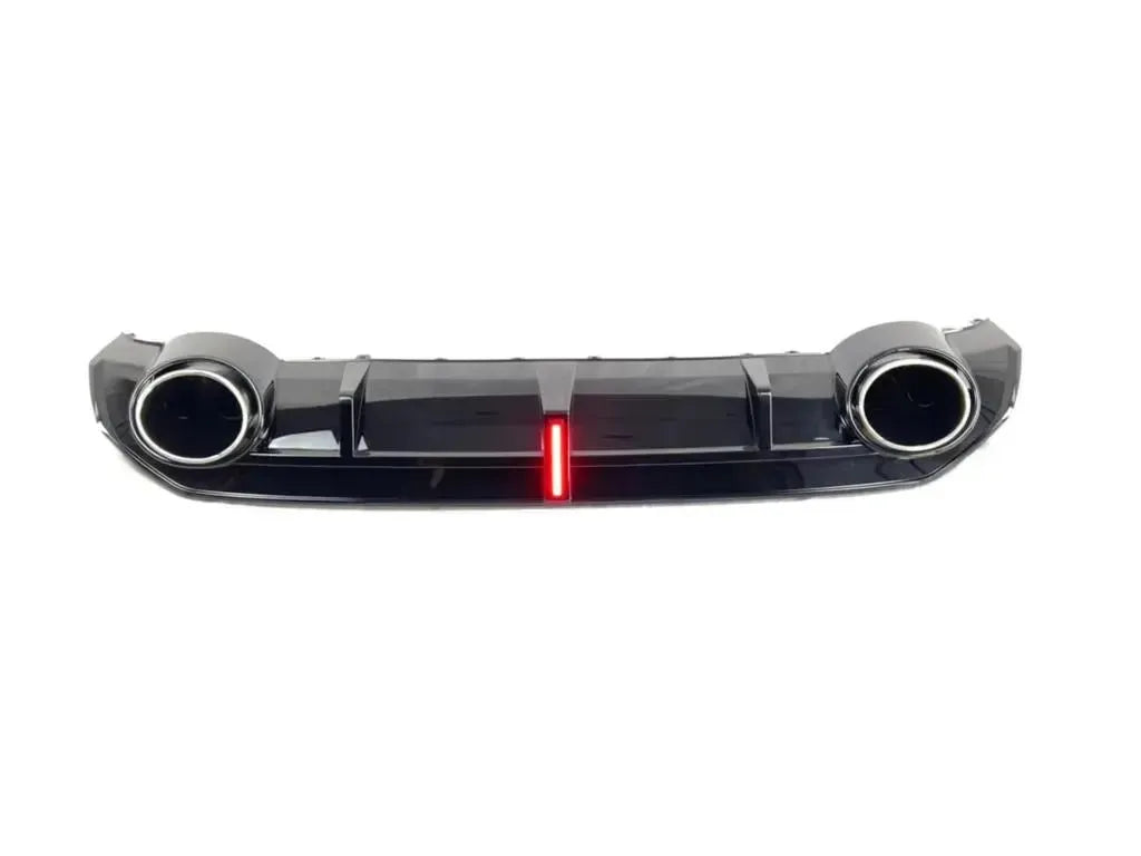 RS3 Style Gloss Black Rear Diffuser with Exhaust Tip - Audi S3 / A3