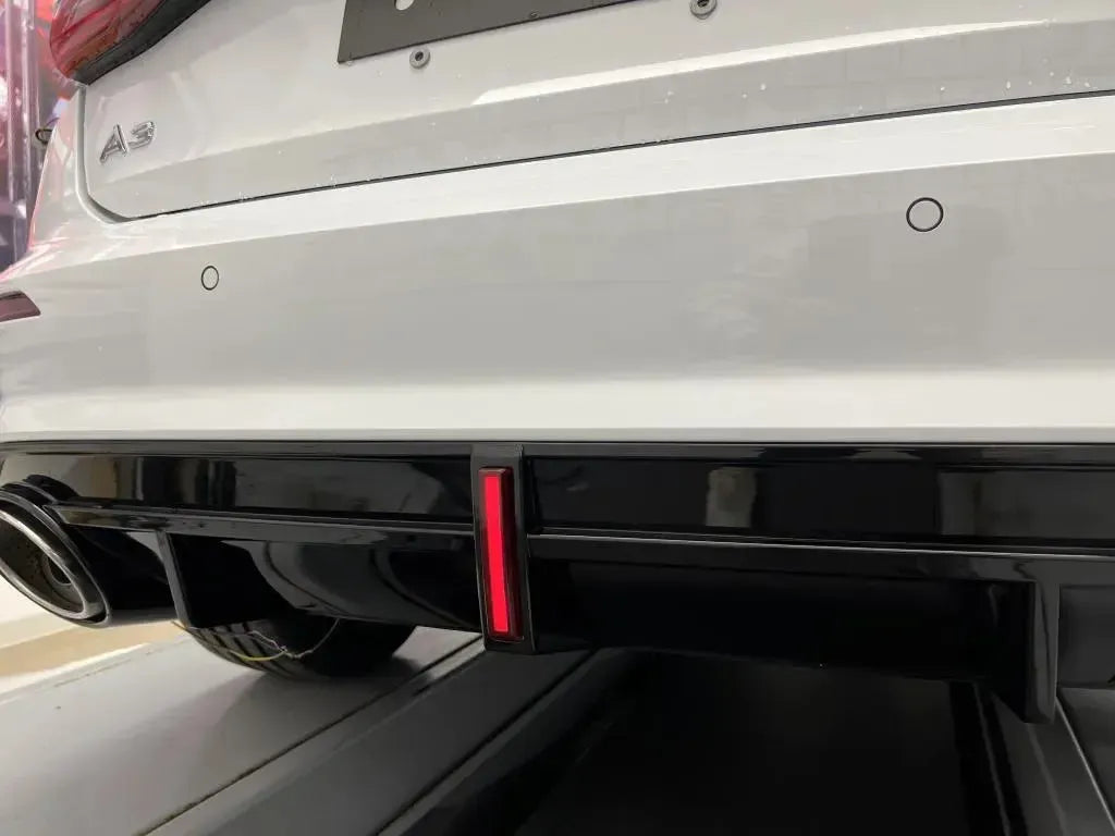 RS3 Style Gloss Black Rear Diffuser with Exhaust Tip - Audi S3 / A3