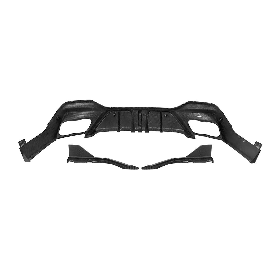 SQ Style Carbon Fiber Rear Diffuser with Brake light - BMW G06 X6