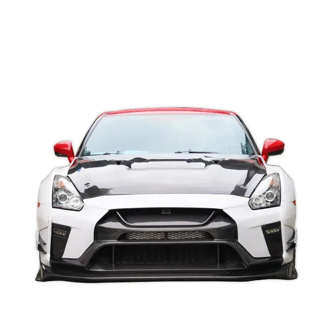 V Style Carbon Fiber Front Lip - Nissan GT-R R35