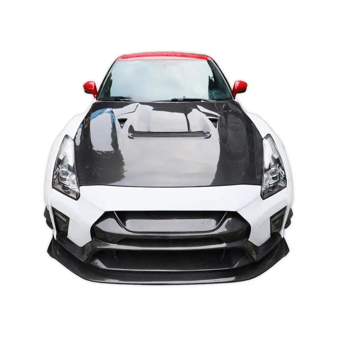 V Style Carbon Fiber Front Lip - Nissan GT-R R35